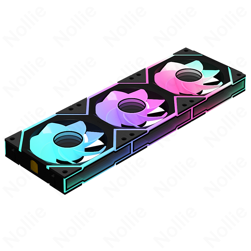 Nollie FAN GC120 ARGB Cooling Fan Modular Stackable Splicing PWM Silent 120mm RGB Fans 26LED